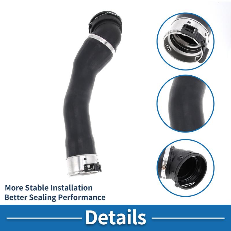 X Autohaux Engine Air Intake Hose No.11617803747 Air Cleaner Intake Hose for BMW 5 Series E60 520d 06-09 Rubber with Clamps