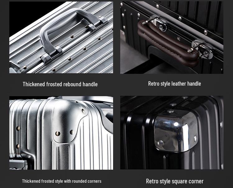Metal Kilitli ve Evrensel Tekerlekli Tam Alüminyum Magnezyum Alaşımlı İş Valizi