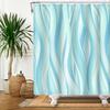 Modern Shower Curtain Wave Lines Modern Minimalist Geometric Unique Aesthetic Pattern Waterproof Polyester Bathroom Curtain