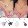 Ins Gradient Color Love Necklace Female Hip Hop Titanium Steel Sweater Chain Cool All-match Clavicle Chain Accessories