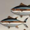 3 Pcs Wooden Fish Wall Art Nautical Coastal Theme Wall Decor Vintage Beach Wall Sculpture Lake House Hanging Ocean Ornament for Bathroom Bedroom