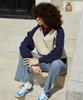 GREENBUTTER Raglan Fluff Sweatshirt (Navy)