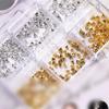 6pc Rebellious Nail Accessories Metal Studs Multi Size Unique Style Adhesive Decorations For Creative Manicure Artists