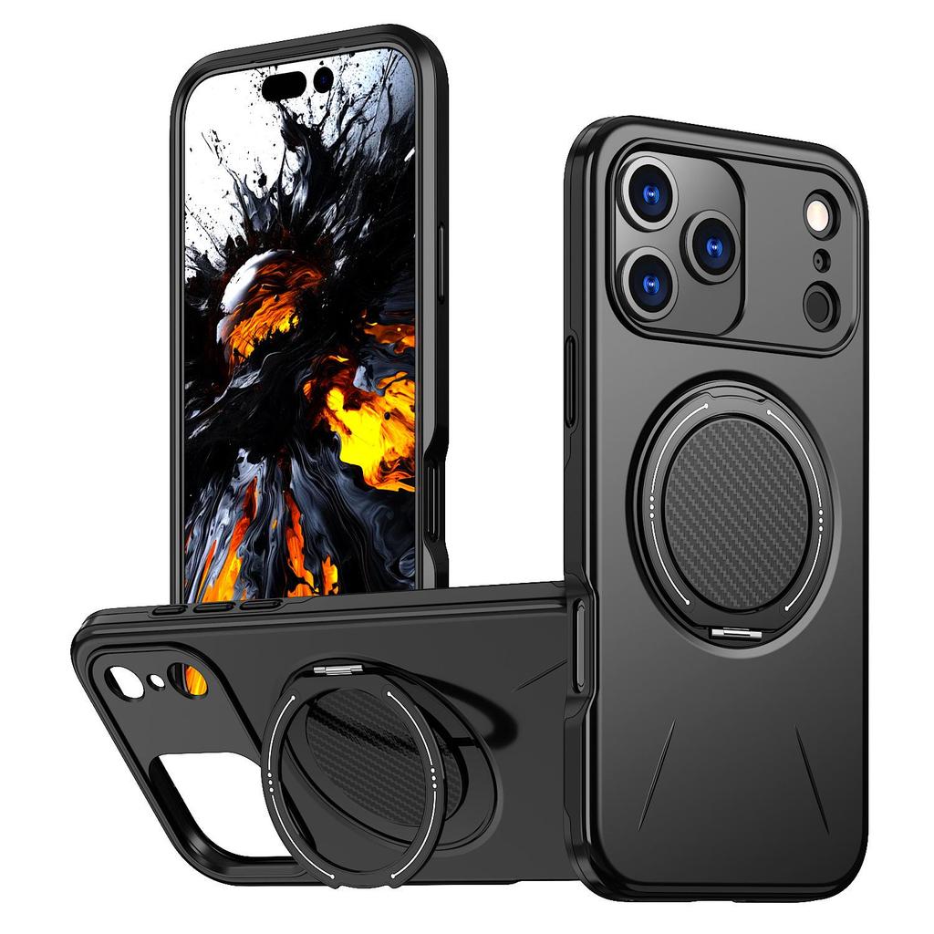 iPhone 17 Pro Max Magnetic Phone Case with Rotating Stand for Apple 16 Pro, Protective Cover for 15 Series