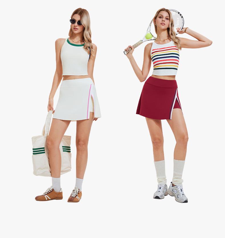 Women's Quick-Dry High-Waisted Tennis Skirt - Slim Fit, Anti-Exposure, Fake Two-Piece Design, Ideal for Summer Running & Fitness