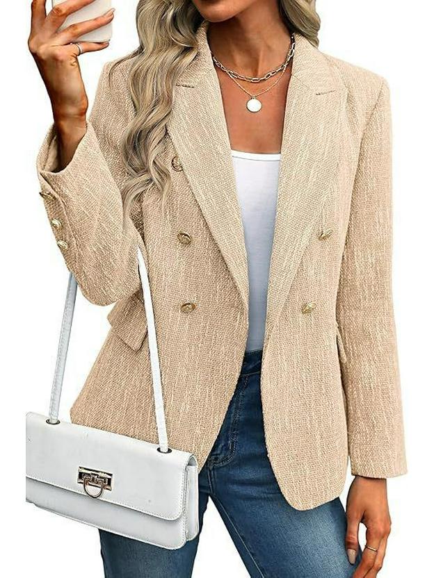 

European & American Women s Autumn Solid Color Suit - Simple Street Style Fashion Extra Large хакі