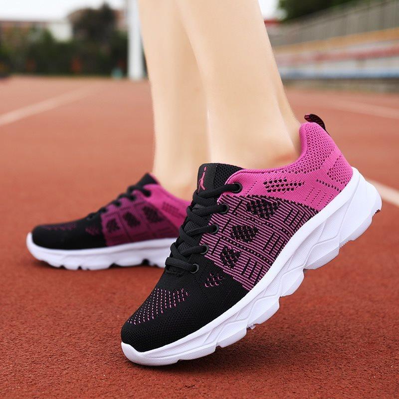 

Женские летние новые сетчатые дышащие универсальные кроссовки для бега, студенческие, с мягкой подошвой, легкие, повседневные белые туфли 42 красный