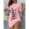 Summer Ladies 3D Printed Short Sleeve Dress Fashion Versatile Trend Breathable Casual