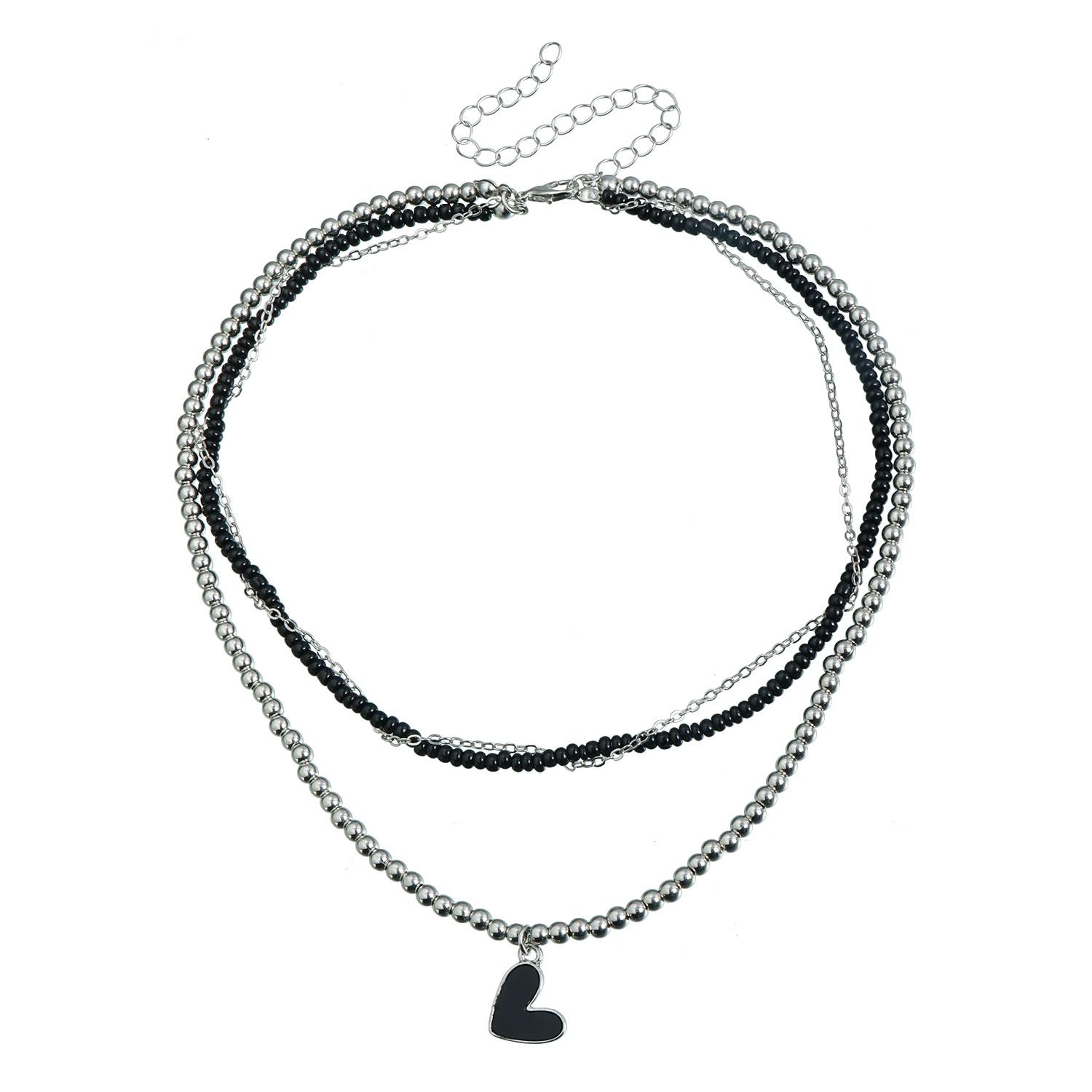 

Ювелирные изделия Легкая роскошь Любовь Подвеска Цепочка на ключицу Многослойное плетение Тренд Стекло Ожерелье