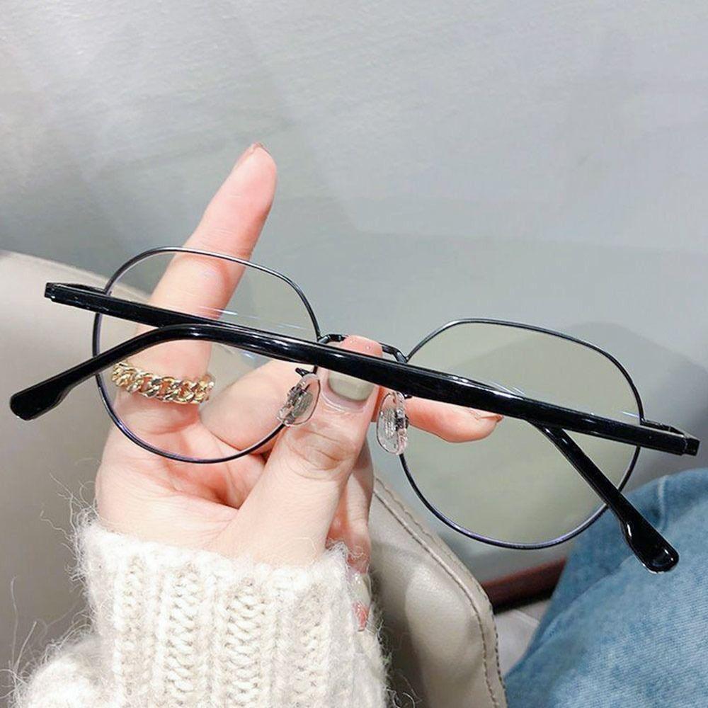 Okulary krótkowzroczności z metalowymi wielokątami anty-niebieskiego światła dla kobiet, komputerowe, krótkowzroczne, optyczne, gogle