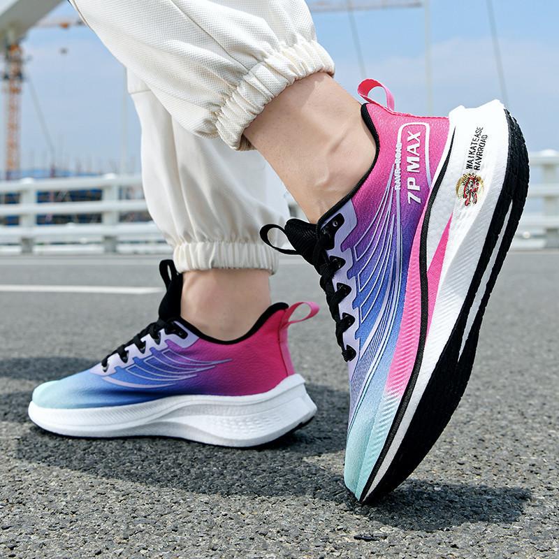 Professional Marathon Sports Shoes Couple Mesh Breathable Running Shoes Racing Carbon Board Teen Running Shoes Men