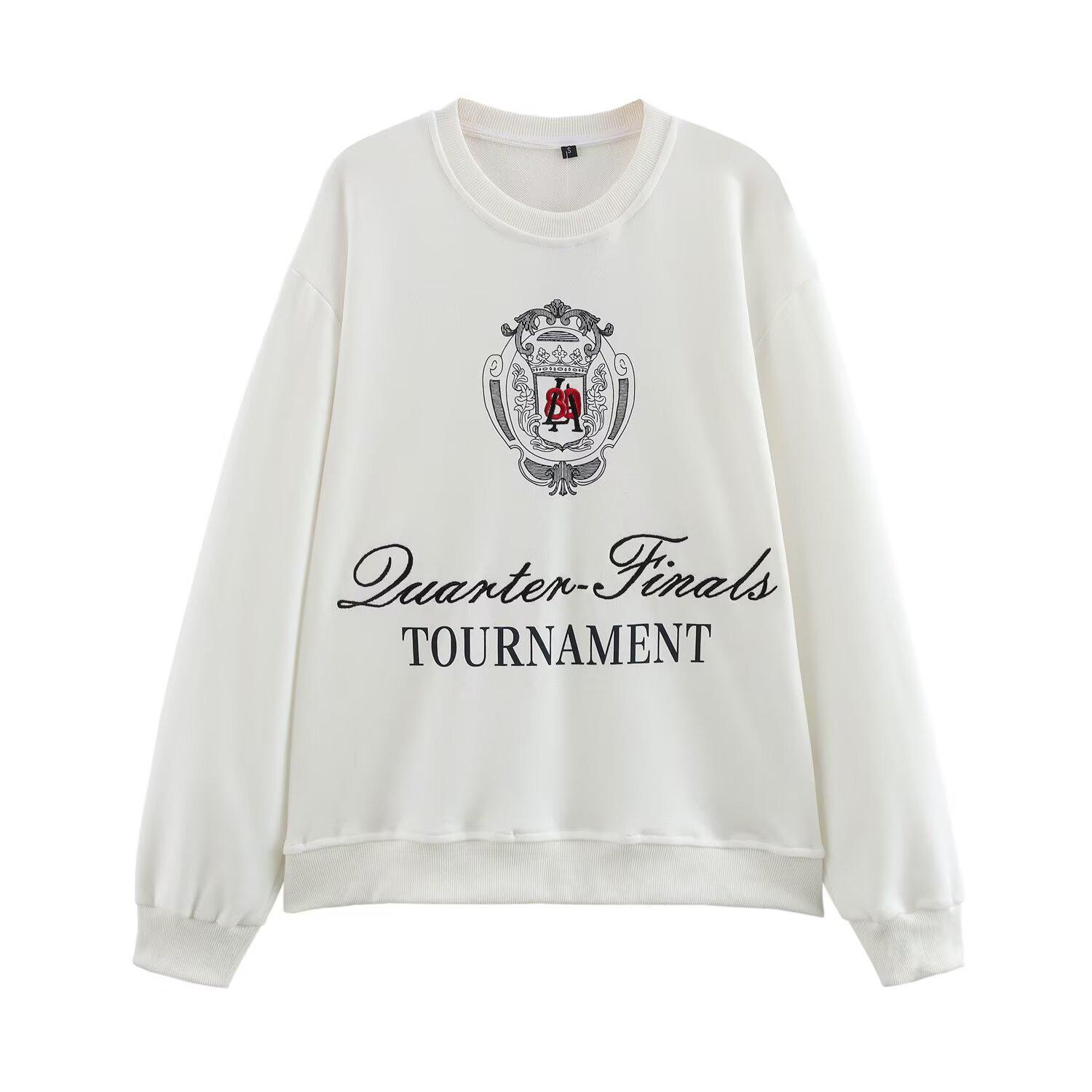 

Весна 2025 Женский Европейский и Американский Стиль Модный Свитшот с Вышивкой и Длинные Брюки 0264152/0264154 Large