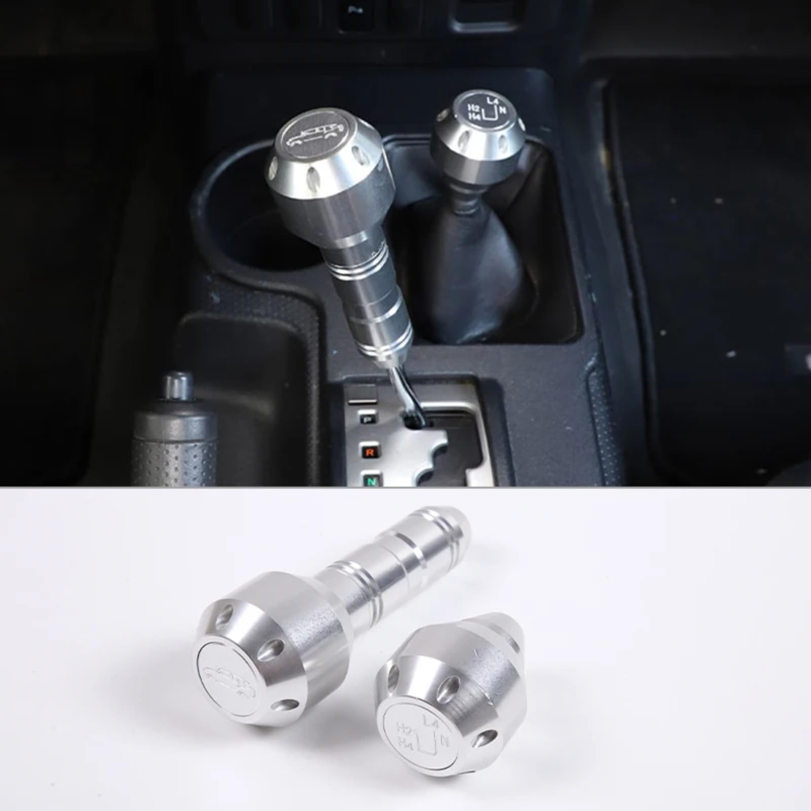 

MUMAREN 2007-2021 Suitable for Toyota FJ Cruiser Gear Shifting Knob Cover Trim Aluminum Alloy серебряный