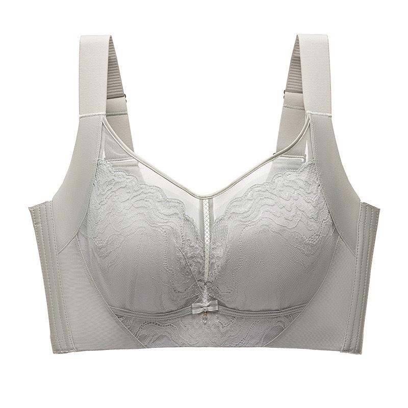 Anti-Light Large Bust Lift Support Underwire Bra with Back Closure.