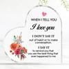 2D Flat Heart Shaped Acrylic Couple Gifts Desktop Decoration, Home Decor Plaque Hanging Wall Art Decorative Garden Decoration for Room Door Signs Hang