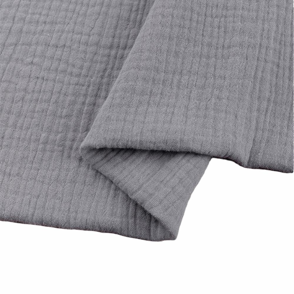 Full Cotton Double Gauze Cotton Fabric Double-Layer Double Fabric Cotton Gauze Fabric  Home Decor темно серый