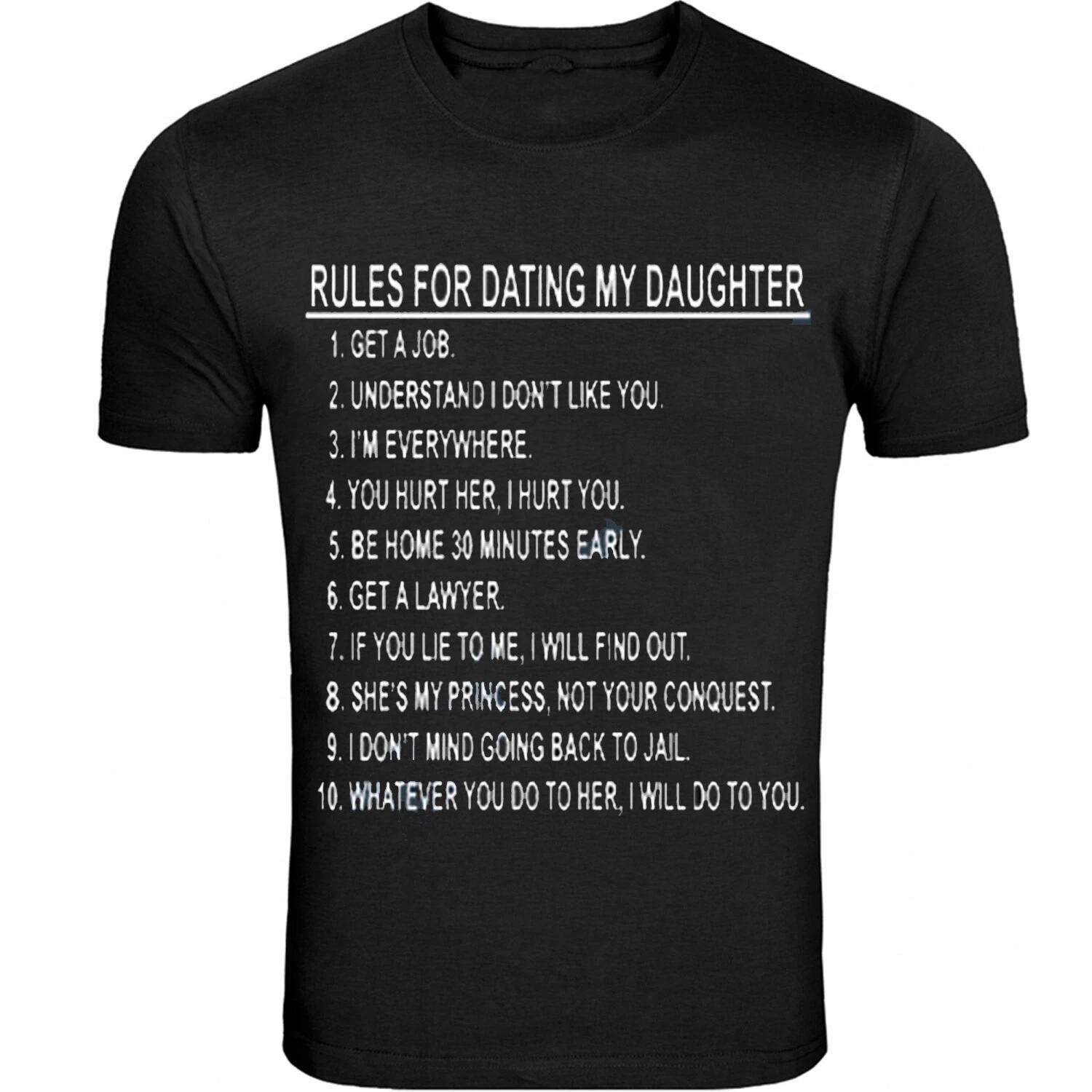 Fathers Day Gift Shirt Rules for dating my daughter T-Shirt Tee S
