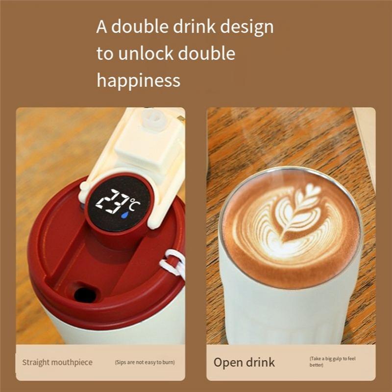 450ML Smart Thermosbottle Digital LED Temperature Coffee Mug Stainless Steel Thermal Mug Tumbler Mug Portable Flasks