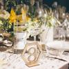 Wooden Hexagon Shape Removable Seat Number Table Number Plate Digital Seat Signs Table Number Signs