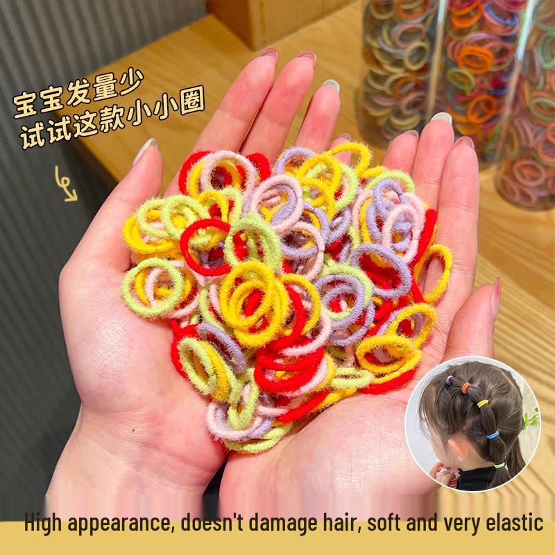 Non-Damaging High Elasticity Toddler Hair Ties - Small Size Rubber Bands for Girls
