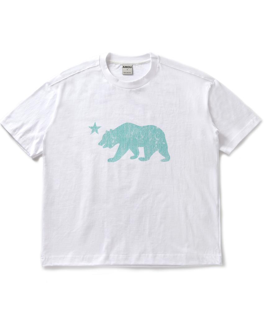 AMOU Cali Bear Half T-Shirts White