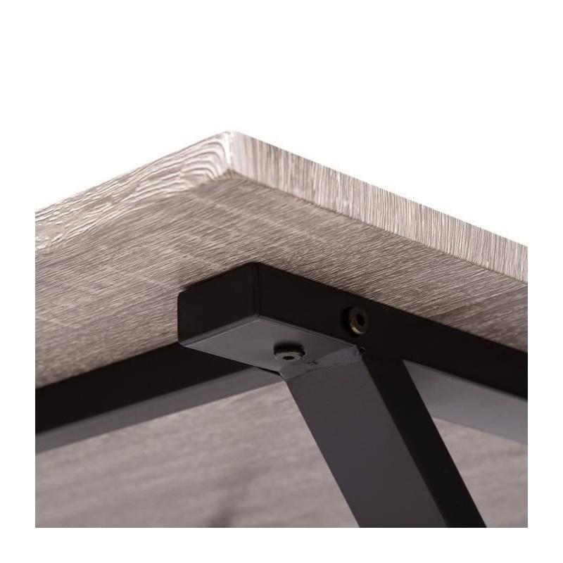 Country Table + 4 Chairs - In Mdf Pvc Finish - Gray And Black Color Ht20c205