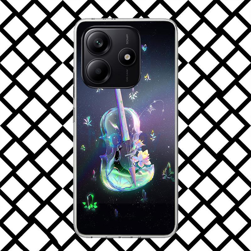 Music Violin Phone Case for Xiaomi Redmi Note 15 14 14S 13 12 12S 11 Pro Plus 11E 11T 11S 10S 5G Soft Cover Fundas Redmi Note 14