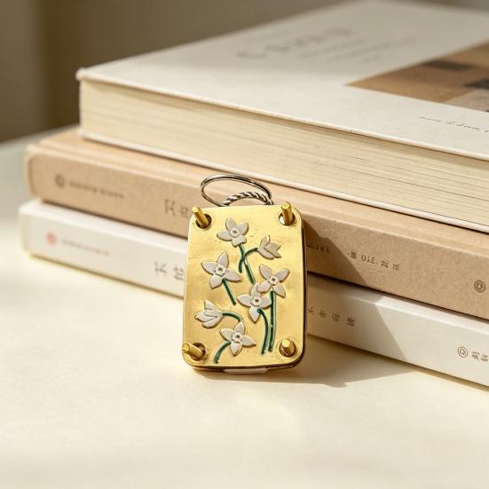 Mini Blomsterpresse Nøglering Metal Bærbar Mikroblomster Tørrepresse Sæt med 20 Papir Håndlavet Blomsterbevaringsværktøj til Vandreture