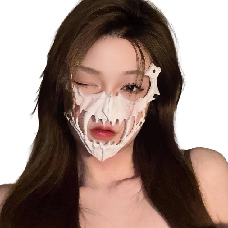 Scary Half Face Skull Mask Halloween Skeleton Mask Scary Nue Skull Mask Halloween Cosplay Costumes for Carnivals Party