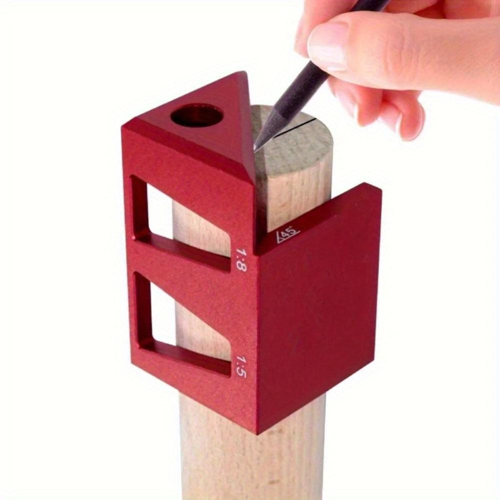 45/90 Degree Center Finder Woodworking Square Dovetail Jig - Multifunctional Marking Gauge, Aluminum Alloy Center Scribe Ruler
