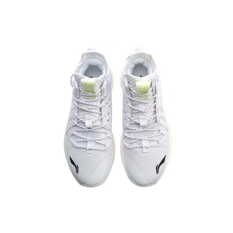 New LiNing SONIC 7 Non-slip Wear-resistant Shock Absorption Mid-Top Performance Basketball Shoes White Black ABAP019-5