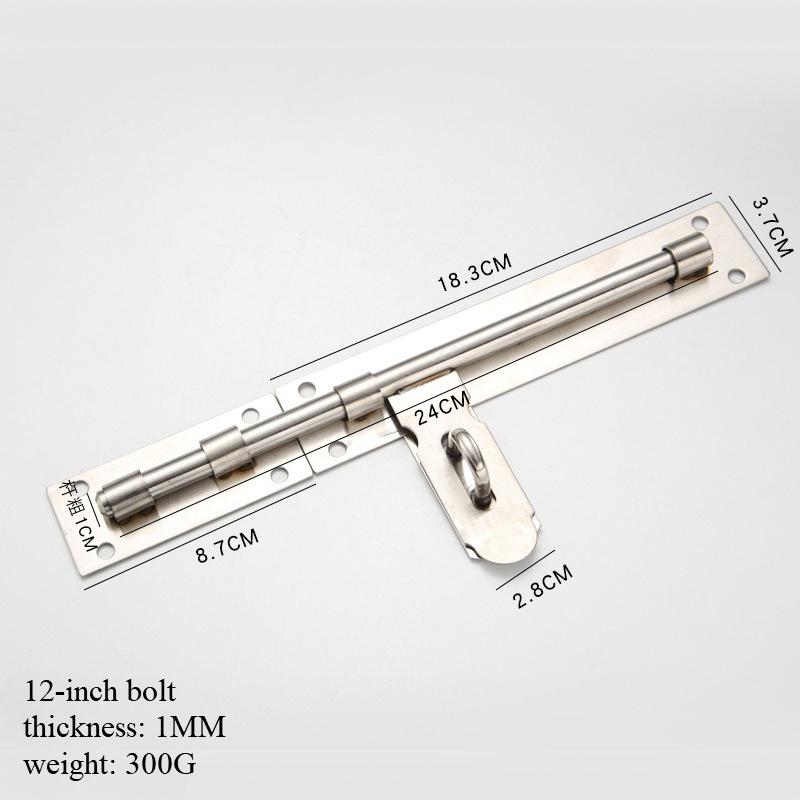 Thickened Stainless Steel Door Bolt Latch Security Door Bolt Latch Buckle Window Safety Lock Large Latch Home Decoration