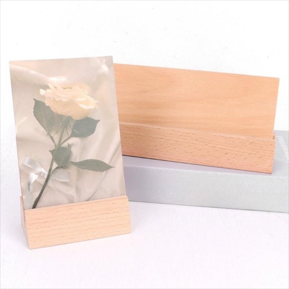 Natural Card Display Stand 12-21 CM Game Cards Stand Wooden Desk Calendar Holder  Greeting Stand
