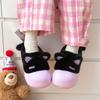 Soft cute cat home cotton slippers female winter student cute bag head waterproof confinement shoes non-slip platform shoes