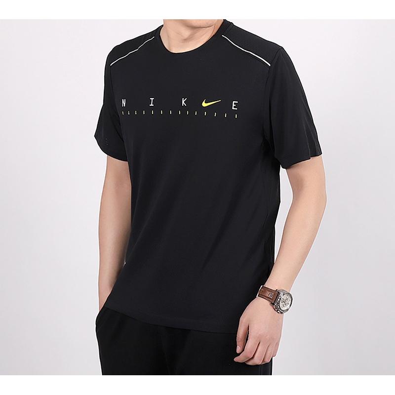 Nike Dri-fit Miler Future Fast Mesh Quick Dry Reflective Element Short Sleeve Black Men's CJ6484-010