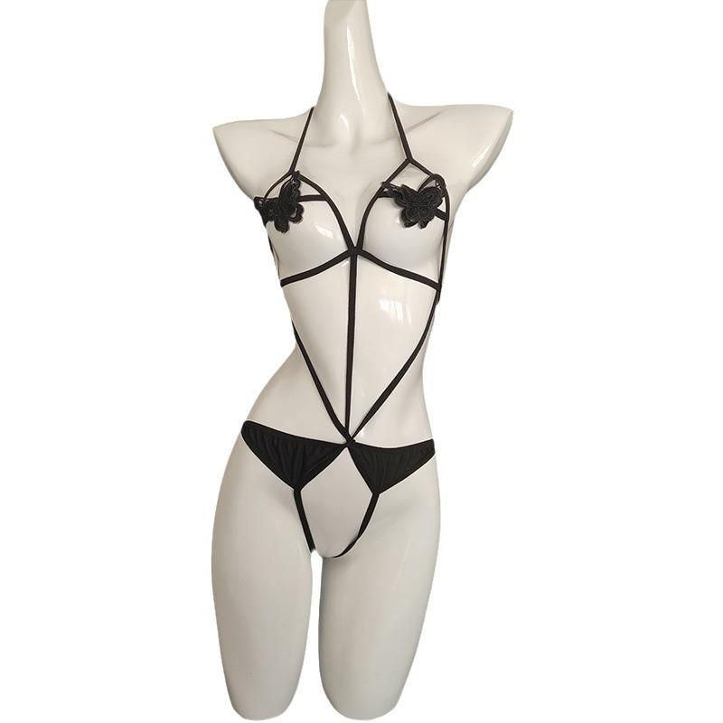 Sexy Lingerie Hollow Perspective Open Onesie Hot Butterfly Bikini Passion Temptation