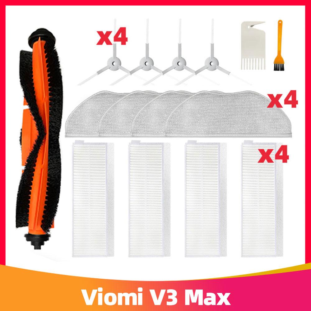 Für Xiaomi Viomi V3 Max Roboterstaubsauger Haupt-Seitenbürste Hepa-Filter Mopp-Lappen Ersatzteile Zubehör V-RVCLM27B