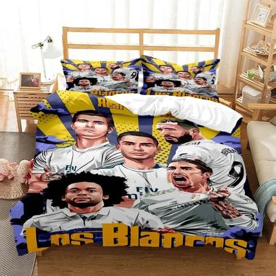 Biancheria da letto 3D con Stella del Calcio alla Moda per Ragazzi Set Biancheria da Letto Matrimoniale Morbido e Confortevole Set Biancheria da Letto King Size