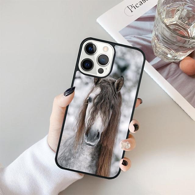 Horse Animal Paint Drawing Phone Case Cover For iPhone 17 Air 15 16 14 13 12 Pro Max 11 Pro Max Plus Coque Shell
