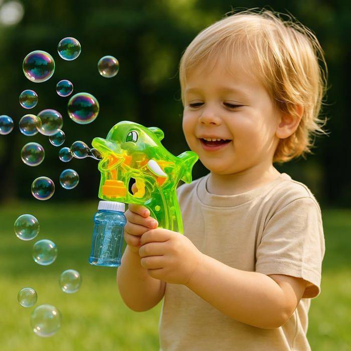 Plastic Dolphin Bubble Gun with 2 Refills Ideal for Children Outdoor Game