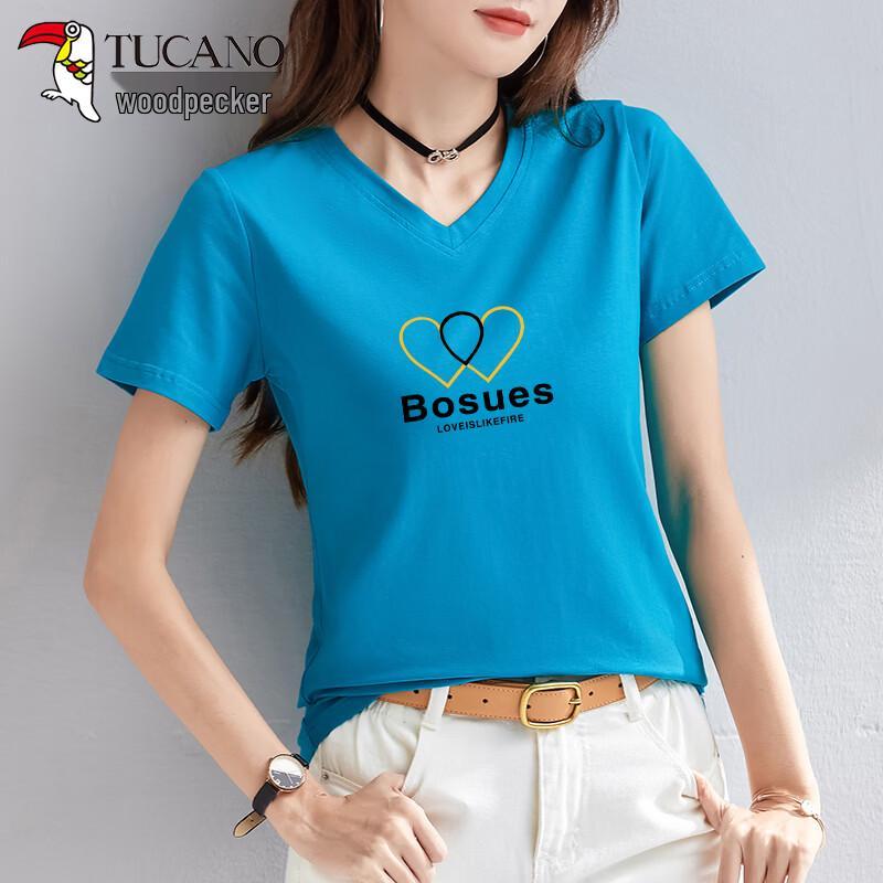 Women's V-Neck Pure Cotton Short Sleeve T-Shirt