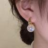 Trendy Charm Pearl Hoop Earring for Women Dangle Earring Wedding Bride Accessories Jewelry Gift