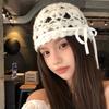 Korean Style Knitted Hat Hollow Design Crochet Hat Fashion Women's Hat  Autumn
