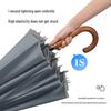 Men's Extra Large 24-Rib Solid Color Business Umbrella with Wooden Handle and Logo Print