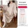 Maternity Labor Gown & Nursing Pajama Set with Built-in Bra for Spring/Summer