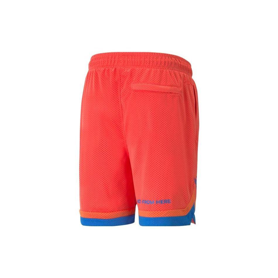 Puma Color Block Drawstring Waist Shorts Men Shorts Coral-Red 538000-01