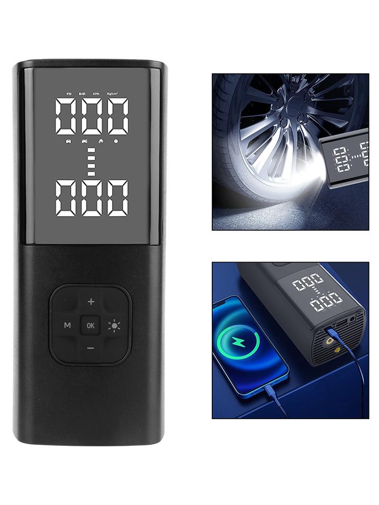 Preset Tire Pressure Portable Rechargeable Inflatable Pump Wireless Tyre Air Pump Digital For Motorcycles Pickup Truck Super Power Car Air Compressor