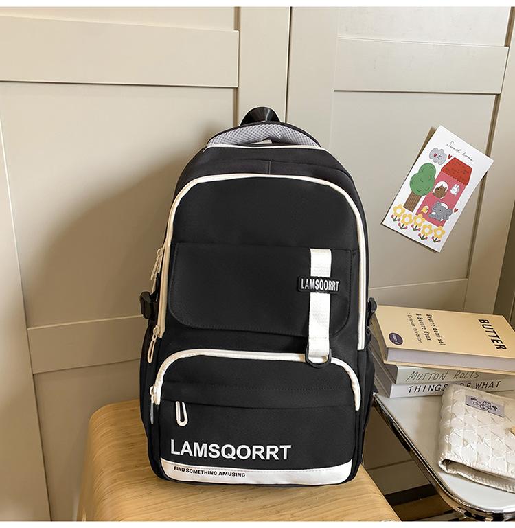 

New schoolbag, junior high school girls, high school students, backpacks, primary school students, college students, travel backpack чорний