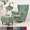 Capas Elásticas para Cadeiras Wingback Jacquard Capas para Poltronas Capa para Cadeira Wing com Capa para Almofada de Assento Capa de Sofá para Sala de Estar