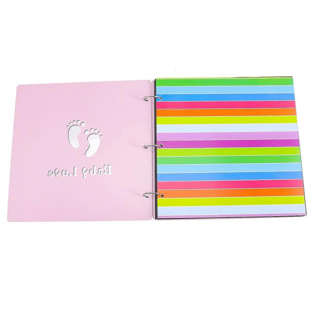 Diy Photo Book For Baby Cardboard Material Wood Cover Scrapbook Album 28.8x28.8Cm 1Pcs